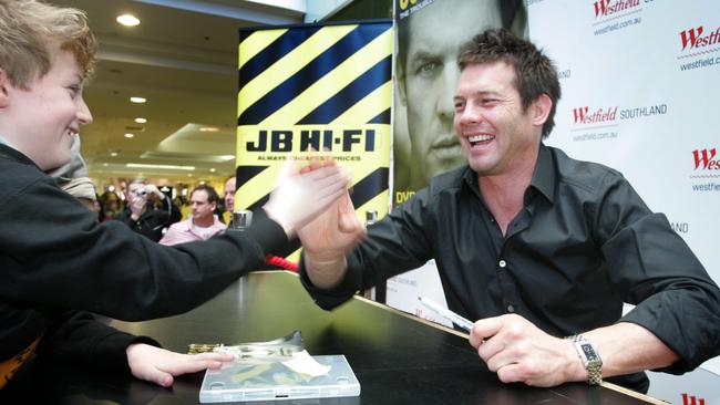 Footballer Ben Cousins met fans, including Dylan Lyons of Patterson Lakes, while promoting his Such is Life DVD.