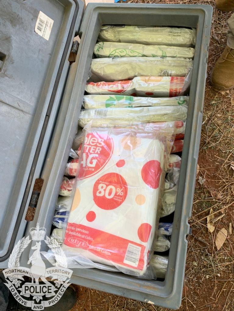 An Esky full of cash seized by police. Picture: NT Police