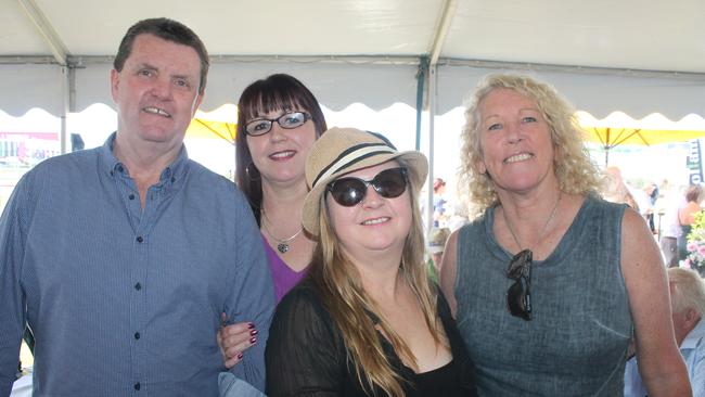 In the Slipway Hotel marquee at the Ballina Cup (from left) Rob Wykes, Bronwyn Kennedy-Wykes, Adriana Olivera and Helen Dein.