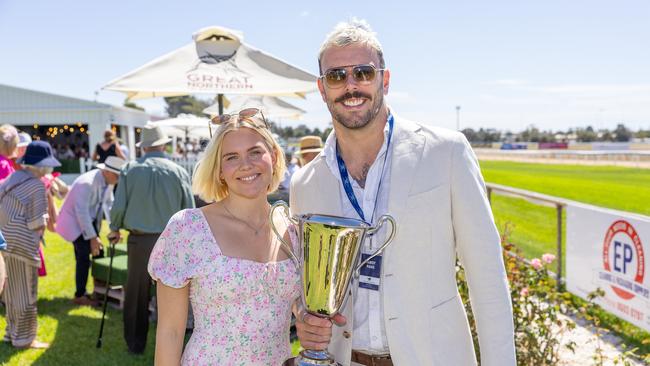 Kyle Chalmers his fiance Ingeborg Loyning  enjoying the Port Lincoln Cup today Picture: Supplied