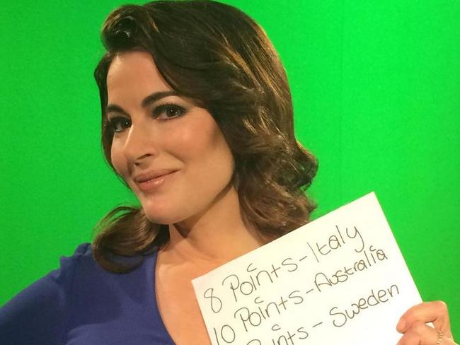 Eurovision 2015 ... Nigella Lawson was spokesman for the UK entry. Picture: Nigella Lawson / Twitter