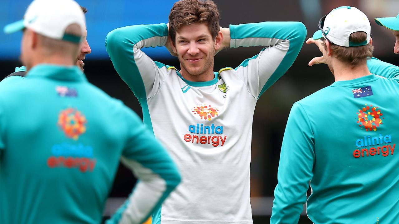 Australia's captain Tim Paine during a warmup seesion prior to the Gabb Test