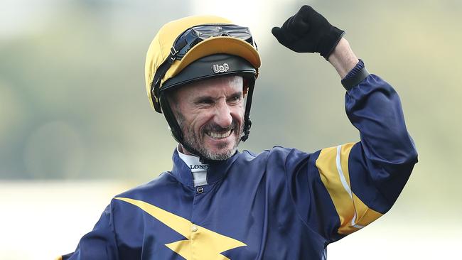 Glen Boss couldn’t hide his delight after winning his seventh Doncaster Mile. Picture: Getty Images 