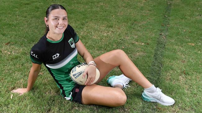 SunshineCoast female rugby league talent Georgia Bartlett who has just signed with the Brisbane Broncos NRLW side. Picture: Patrick Woods.