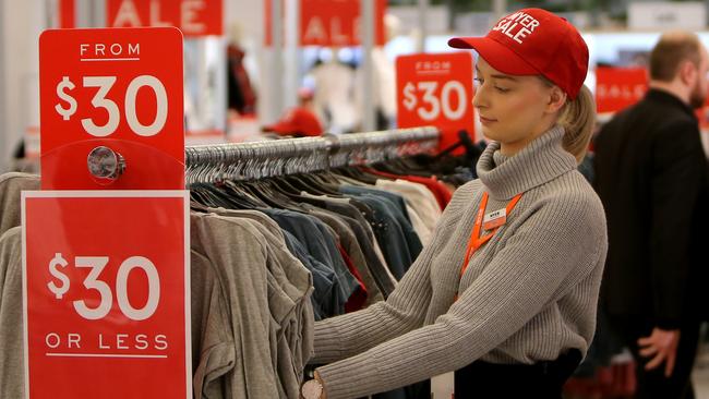 Workers in Myer stores have been told to serve all customers. Picture: Stuart McEvoy