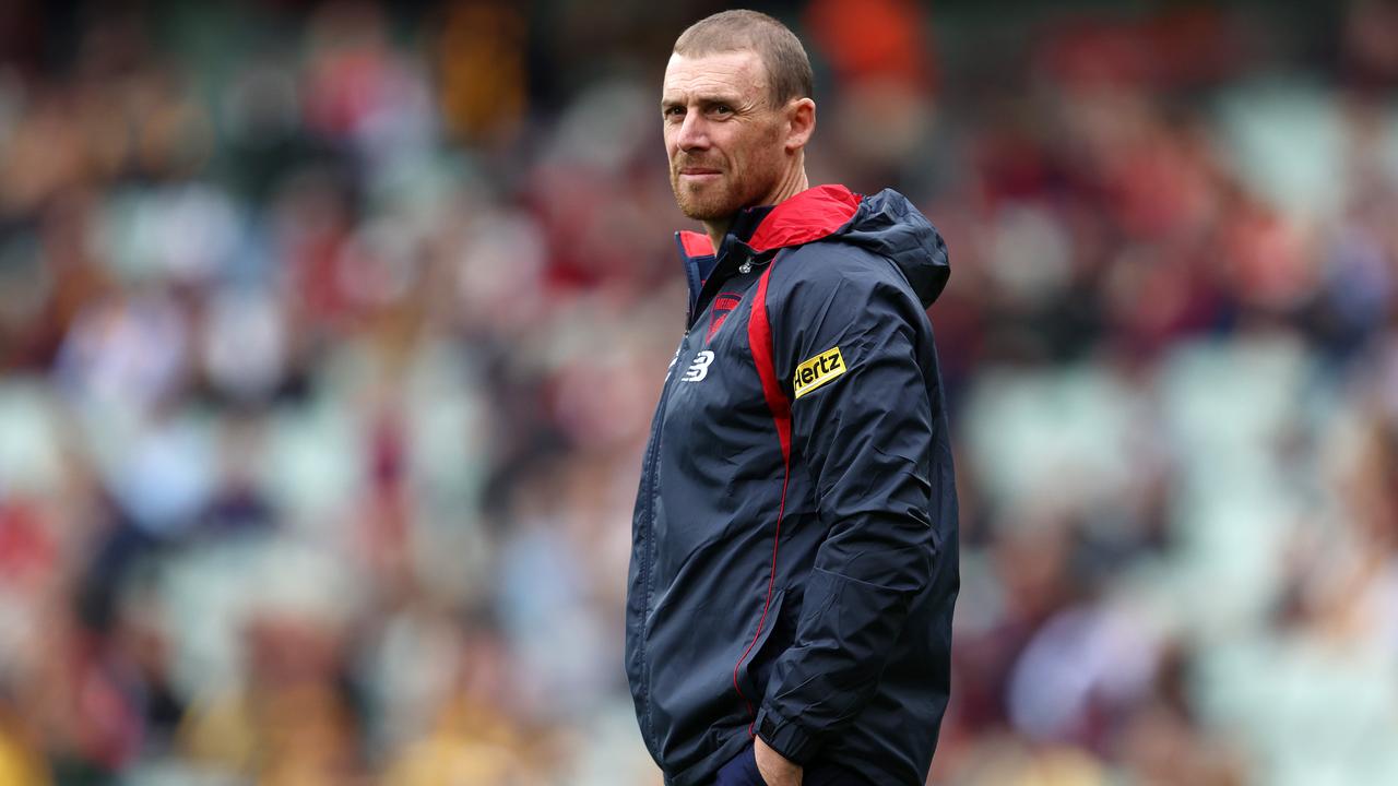 AFL Round 5. 18/04/2021. Hawthorn vs Melbourne at the MCG, Melbourne. Simon Goodwin, senior coach of the Demons . Pic: Michael Klein