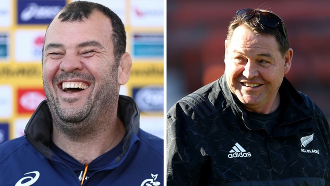 Bledisloe Cup coaches Michael Cheika (Wallabies) and Steve Hansen (All Blacks)