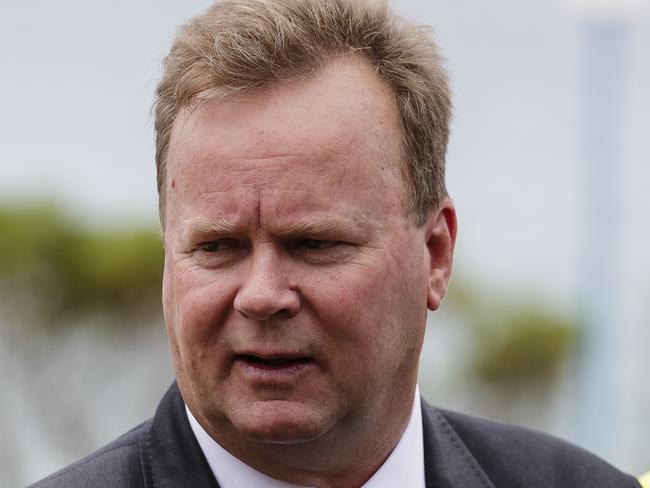 SYDNEY, NEW SOUTH WALES - FEBRUARY 02: Bill Pulver, CEO of Australian Rugby Union, addresses the media during an Australian Women's Sevens media opportunity at Goldstein Reserve on February 2, 2017 in Sydney, Australia. (Photo by Brook Mitchell/Getty Images)