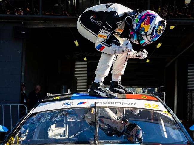 BATHURST, AUSTRALIA - FEBRUARY 02: Sheldon van der Linde driver of the #32 Team WRT BMW M4 GT3 during the Bathurst 12 Hour at Mount Panorama on February 02, 2025 in Bathurst, Australia. (Photo by Daniel Kalisz/Getty Images) *** BESTPIX ***