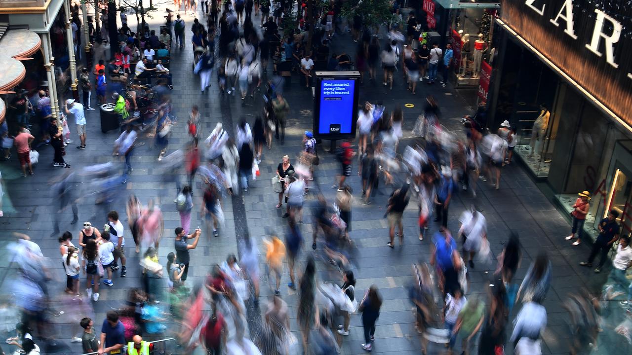 Sydney’s Pitt Street mall on Boxing Day last year was stuffed with shoppers. Picture: Sam Mooy.