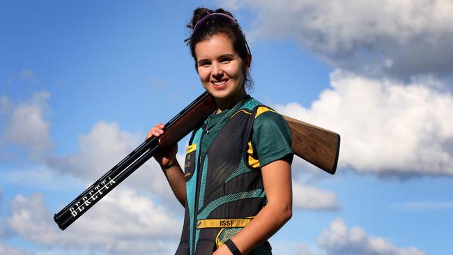 Aislin Jones will make history in Rio as she becomes Australia’s youngest ever Olympic shooter. Picture: David Geraghty / The Australian