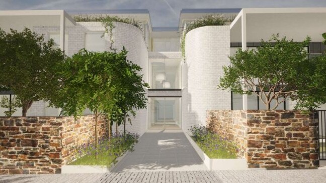 The proposed front facade of the Brougham Place Apartments. Picture: Plan SA