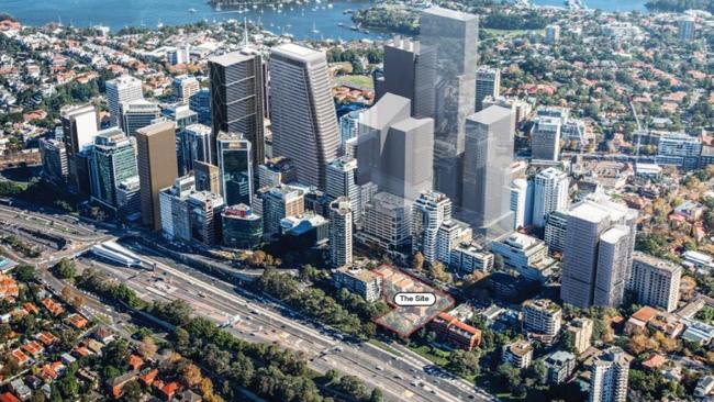 The development will overlook the Warringah Freeway.