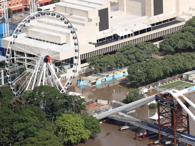 South Bank, Flooding in Brisbane and Ipswich. Picture: Liam Kidston