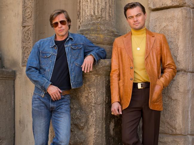 Brad Pitt as stunt double Cliff Booth and Leonardo DiCaprio as actor Rick Dalton in Once Upon A Time in Hollywood.