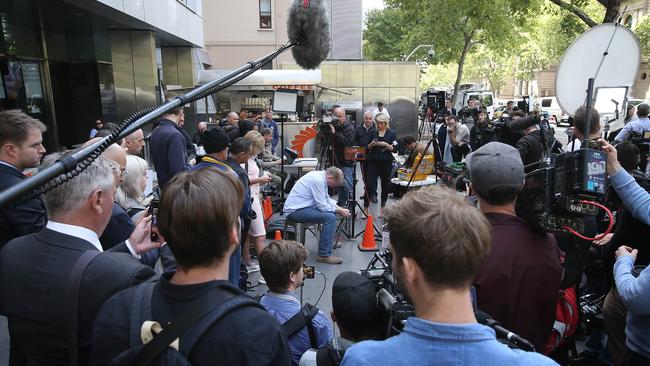 Local and international media listen in during the hearing. Picture: Michael Dodge/Getty Images