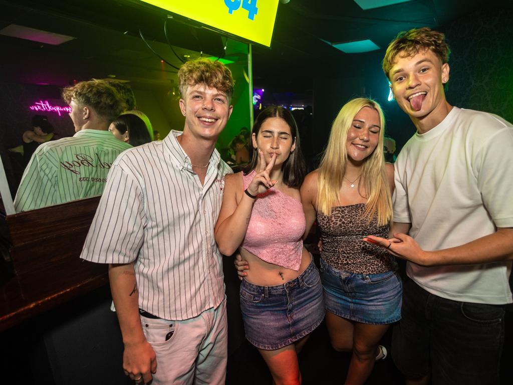 NIGHT SPOTTING: Ashton Coakes , Mia Burgess, Maddi Prophet and Oliver Garrett at Cocktails.