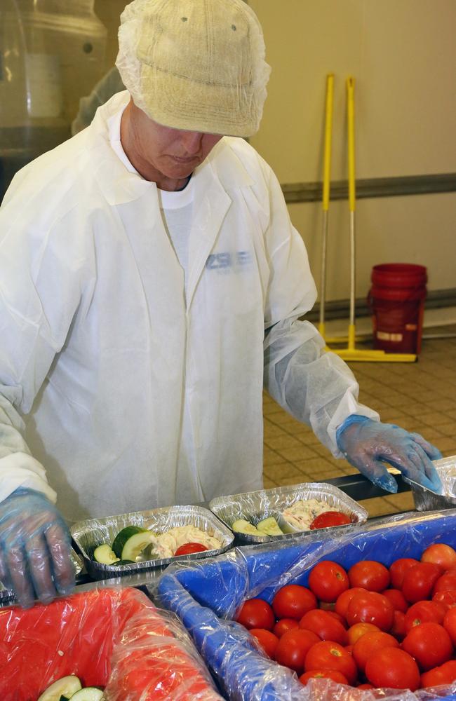 Pasta and salad served in a NSW prison. Picture: Corrective Services NSW