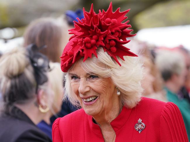 Camilla wore a stunning headpiece to match her outfit. Picture: Getty Images