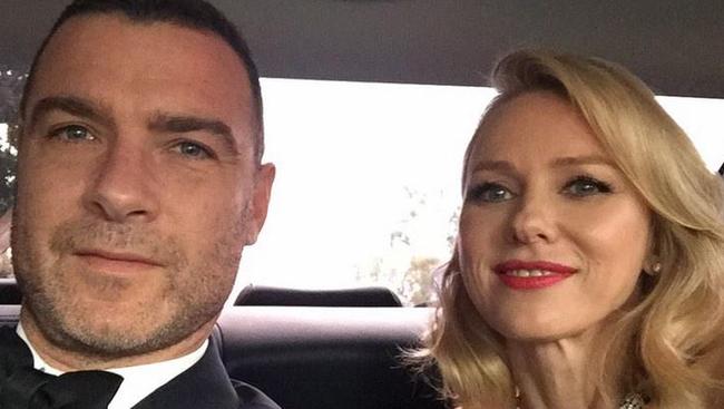 Actor Liev Schreiber and Naomi Watts on their way to the Golden Globes earlier this year. Pic: Twitter