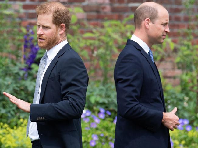 In 2022, Princes William and Harry marked the 25th anniversary of the death of their mother, as a feud between the brothers showed no sign of ending. Picture: AFP