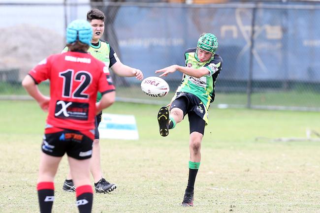 A Rugby League Gold Coast junior gala day at Burleigh Bears Junior Rugby League Club. Under 14s. Mudgeeraba vs Helensvale. 5 September 2021 Miami Picture by Richard Gosling