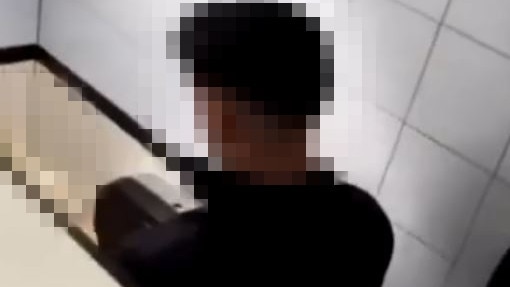 Blurred out vision from the video of a toilet tryst involving an NRL player