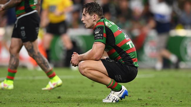 New South Sydney skipper Cameron Murray took a heavy knock in the grand final. NRL Imagery