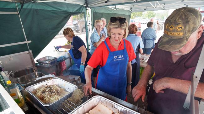 Health Minister Shannon Fentiman on the barbecue tools in her electorate of Waterford. Picture: Facebook