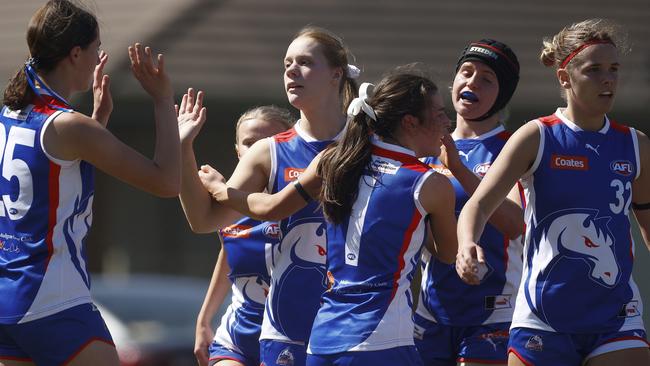 Alessia Dunn (centre) was among the goals on a big day for the Chargers. Pic: Getty Images.