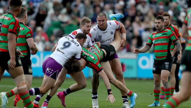 Richardson brought up Melbourne’s questionable tackling and wrestling techniques. Shane Myers/NRL Photos