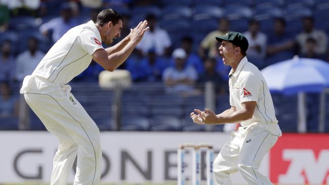 Mitchell Starc has enjoyed early success on day two in Pune.