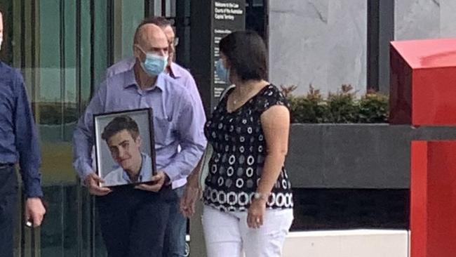 Lachlan Seary's parents Gary and Janice leave ACT Law Courts on Tuesday. Picture: Julia Kanapathippillai