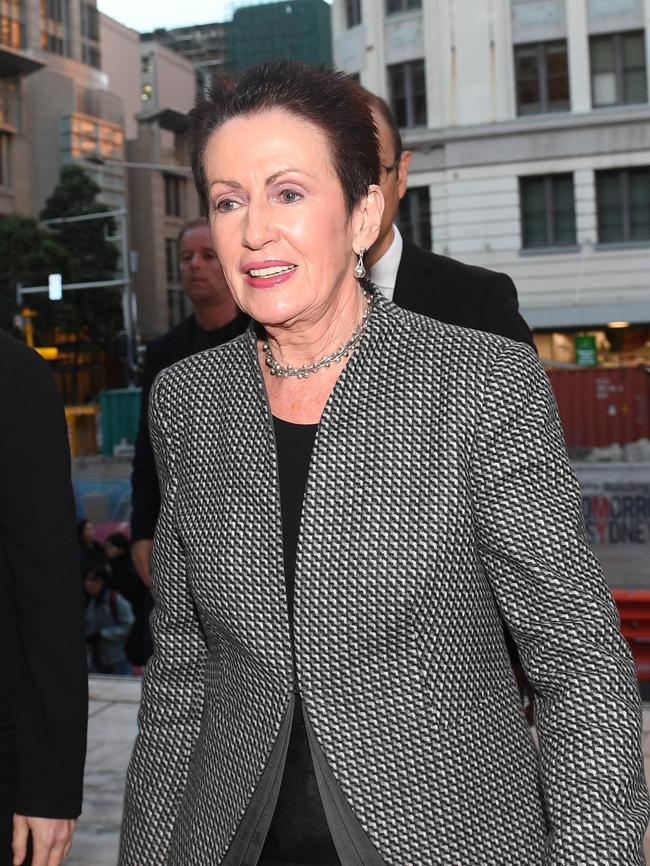 Sydney Lord Mayor Clover Moore arrives for yesterday’s press conference at Town Hall. Picture: AAP