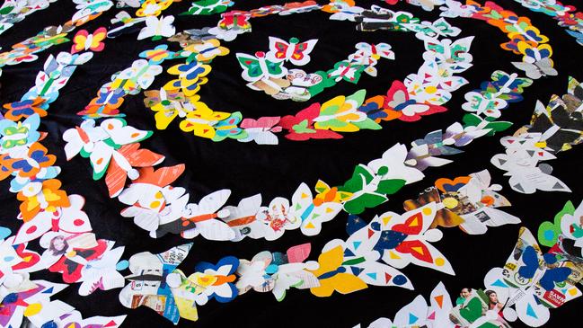 Some of the 1000 paper butterflies made by Mariya Todorova. Supplied.
