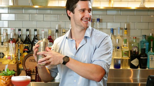 Barman Kurtis Bosley at work in The Collaroy. Adam Ward