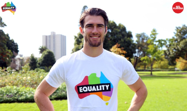 Easton Wood is one of a host of AFL and AFLW players to back marriage equality.
