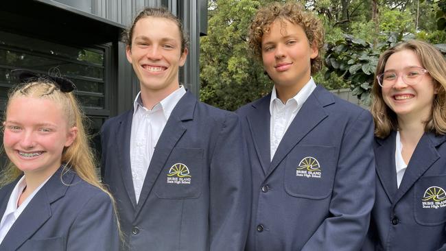 Bribie Island State High School leaders Lucy O’Connor, Edward Hoogwaerts, Zoey Jorgensen and Oscar Jones. Photo – contributed.