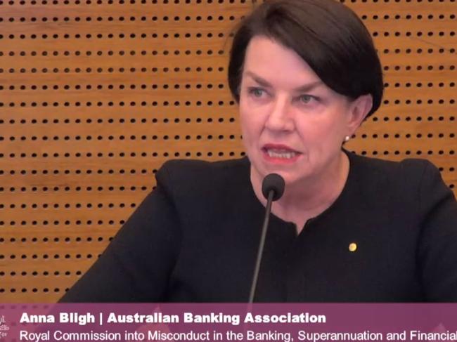 Anna Bligh as seen in live stream of the royal commission in May. Source: News Corp Australia