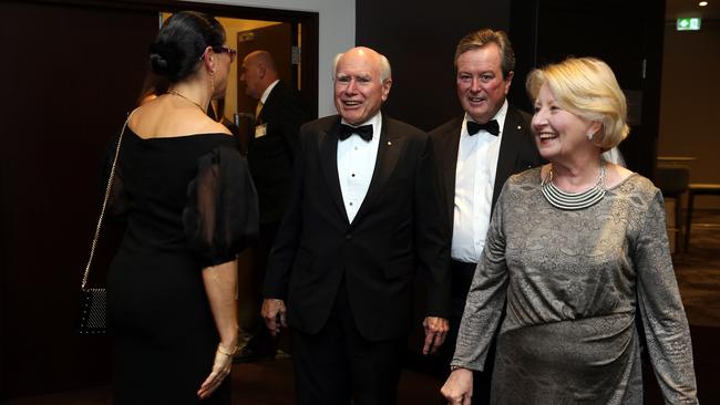 Former PM John Howard, Star Entertainment chair John O’Neill and Janette Howard. Picture: Jane Dempster.