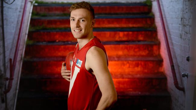 North Adelaide premiership defender Callum WIlkie is missing the club's footy trip to Bali to test for AFL recruiters at Saturday's state draft combine. Picture: Naomi Jellicoe