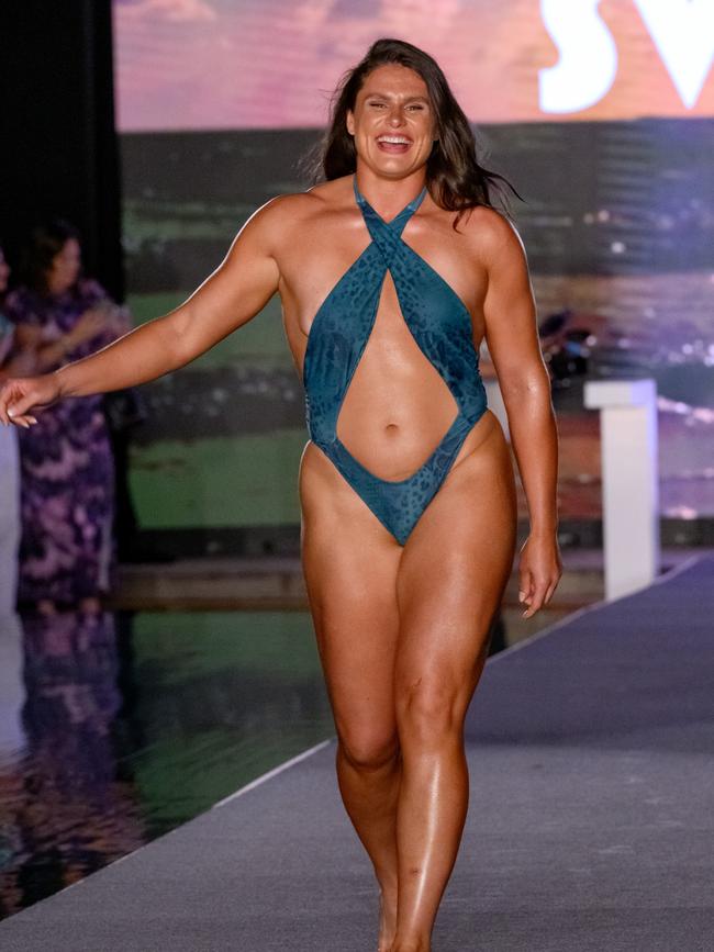 Ilona Maher walks the runway at the Sports Illustrated Swimsuit Runway Show at W South Beach. Picture: Ivan Apfel/Getty Images