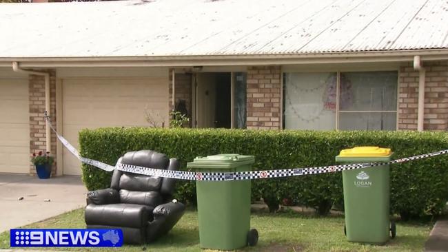 The scene where an elderly woman was stabbed. Pic: Channel 9