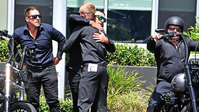 Family and friends gather to farewell Ashley Jenkinson at a service at Southport, on the Gold Coast. Picture: NCA NewsWire / John Gass