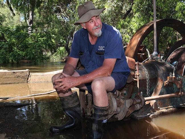 Ron Stace on the flooded family farm on the outskirts of Forbes. He has lost major crops in the flood.Properties on the outskirts of Forbes have been effected by rousing flood waters.Major flooding is expected at Forbes in the southern areas of the town, from Wednesday.  An evacuation order has been authorised and is now in place for low lying areas of Forbes. Picture: Gary Ramage