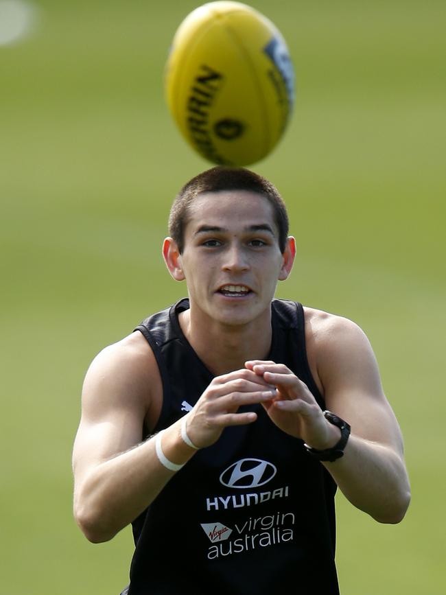 A freshly shorn Zac Fisher has put in a big early run in pre-season. Picture: Getty Images