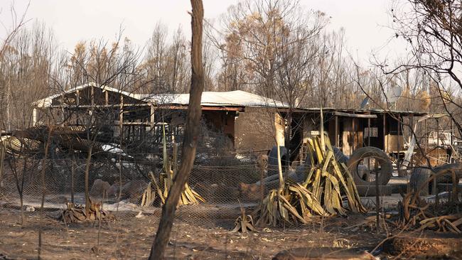 A destroyed home on Chinchilla Tara Road near Tara. Picture: Liam Kidston