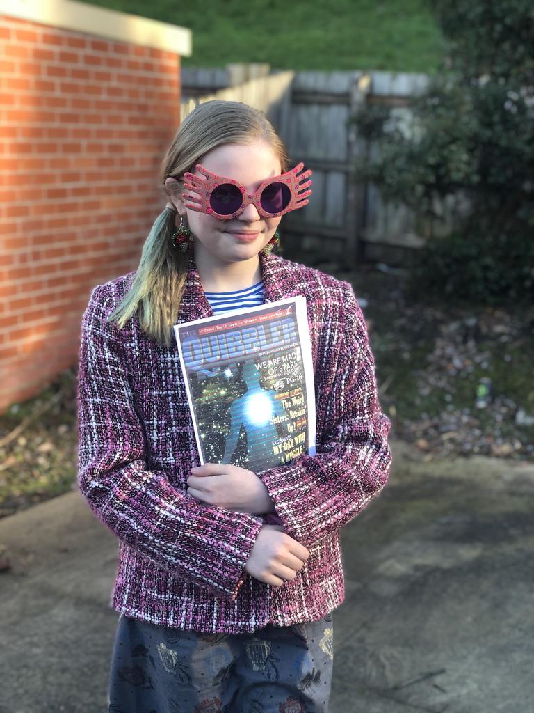 Amity dressed as Luna Lovegood from Harry Potter.