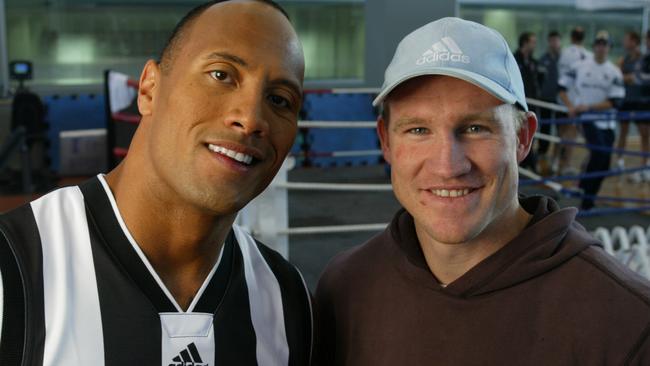 A couple of bad boys in their younger days. Dwayne Johnson and Nathan Buckley.