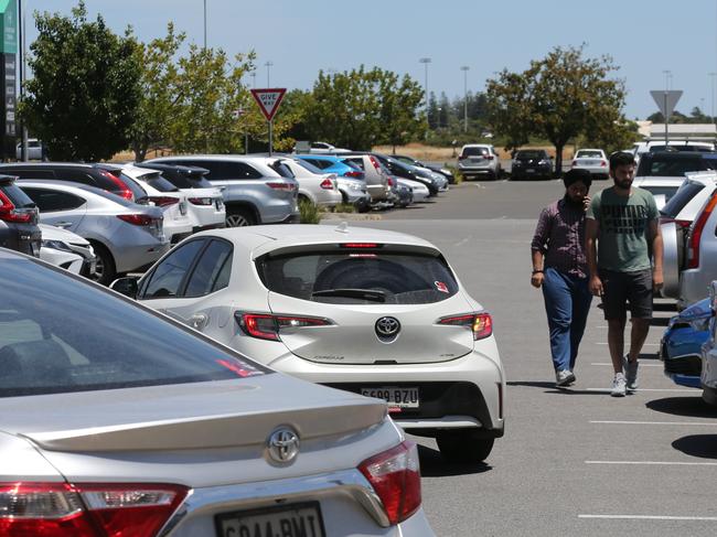 Black Friday Sales at Harbour Town Shopping Centre at West Beach, meant the car park was at capacity. 27 November 2020. Dean Martin/Newswire